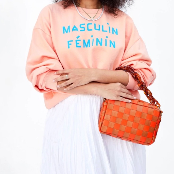 Clare V Clare V. Marisol Natural & Blood Orange Woven Checker - EUC - Picture 17 of 17